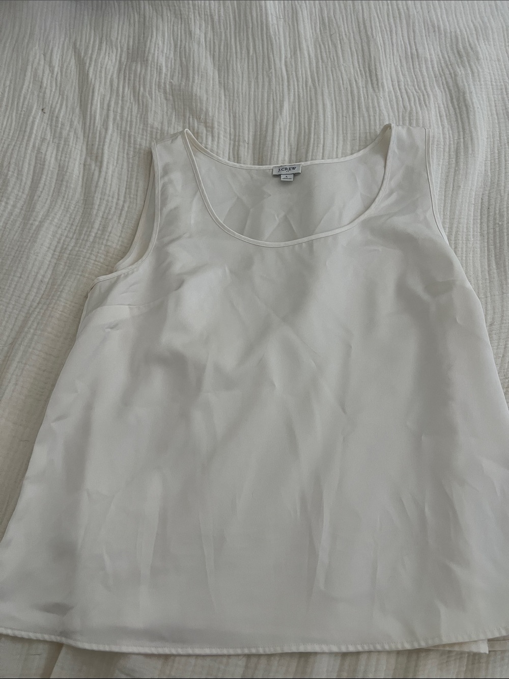 J. Crew Cream Sleeveless Silk-Look Camisole - Picture 1 of 2